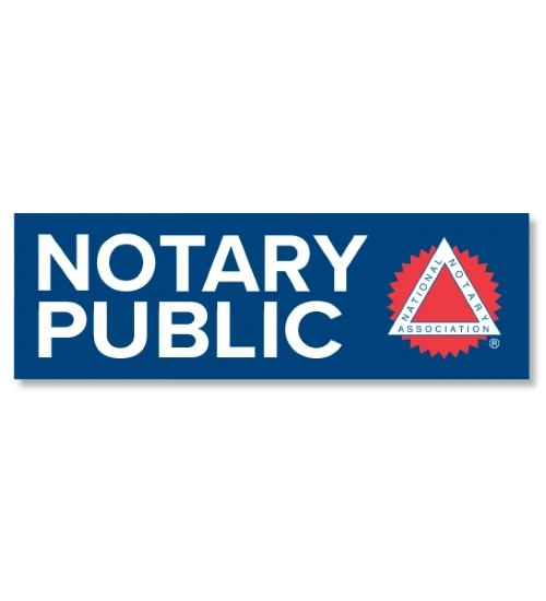 Official Notary Public logo, representing certified notary services for legal documents.